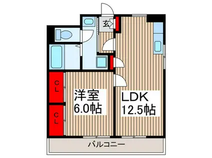 PLENDY南浦和(1LDK/4階)の間取り写真