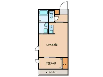 MERCU天神(1LDK/3階)の間取り写真