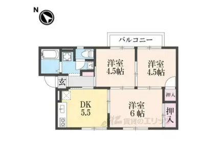 メゾンふじⅢ(3DK/2階)の間取り写真