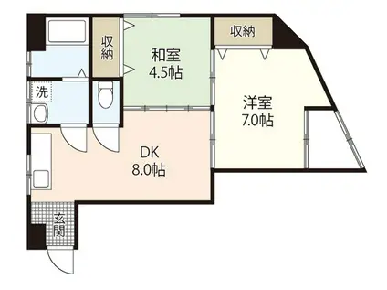 泉紙業ビル(2DK/4階)の間取り写真