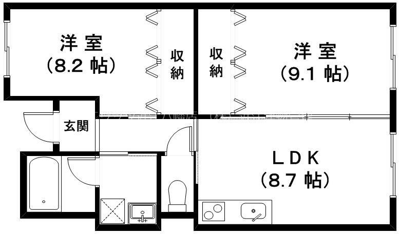 マリンパレス東陽(2LDK/4階)の間取り写真
