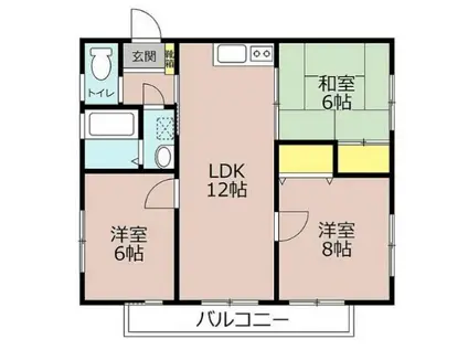 第六ヒノマルビル(3LDK/4階)の間取り写真
