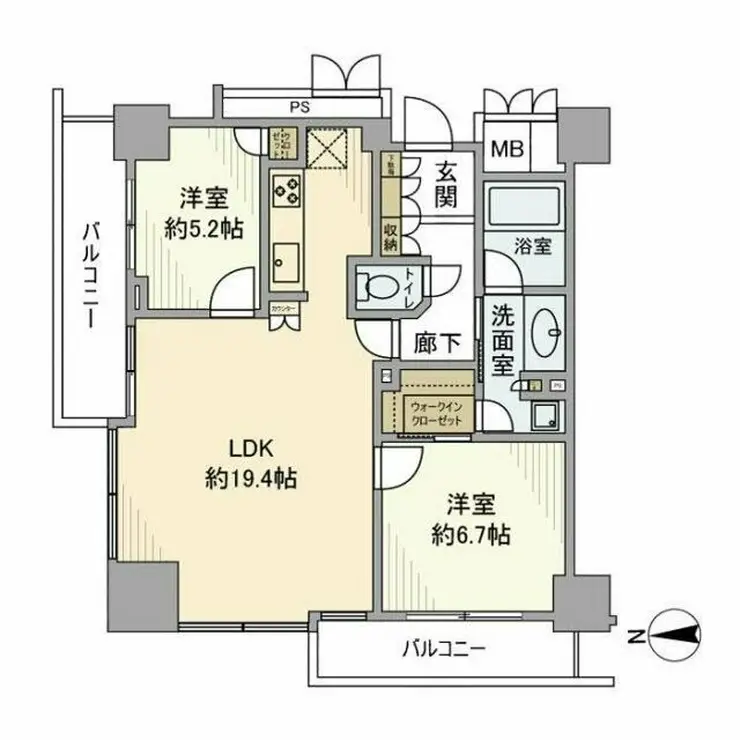 品川タワーフェイス 21階階 間取り