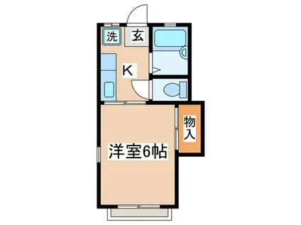 コーポサンライズB(ワンルーム/2階)の間取り写真