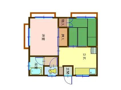 アキラハイツ(2DK/2階)の間取り写真