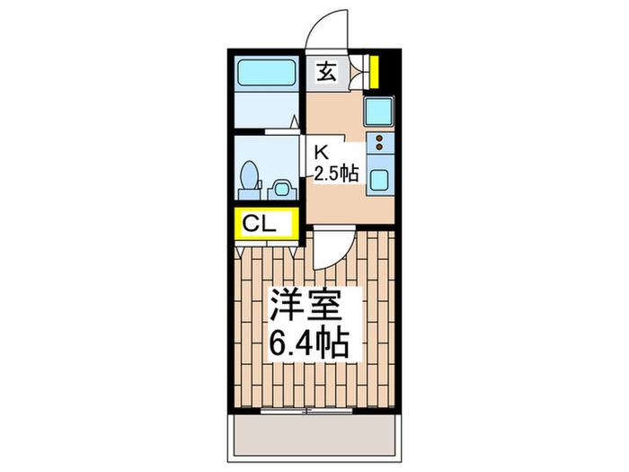 MQUARTO湘南海岸公園II(1K/2階)の間取り写真