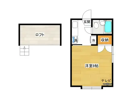 シティコーポ湊高台(1K/2階)の間取り写真