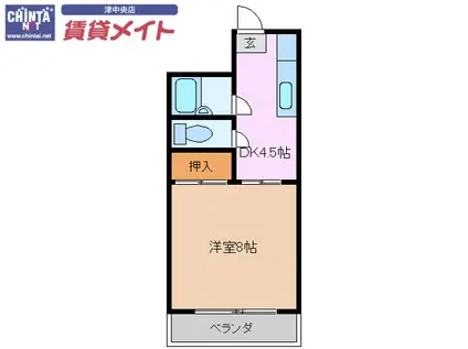 フジタハイツ(1DK/2階)の間取り写真