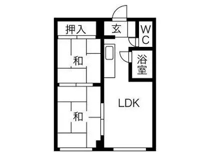 サニーハウス西谷(2LDK/1階)の間取り写真