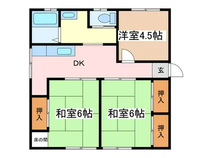 シティハイム秋桜B(3DK/1階)の間取り写真