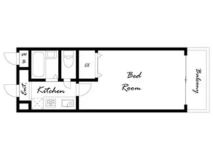 メゾンフレール(1K/3階)の間取り写真