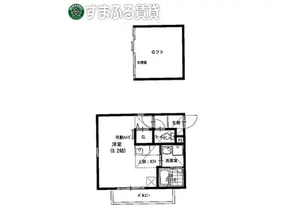 スターブルII(1K/2階)の間取り写真