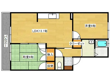 パークメゾンB(2LDK/2階)の間取り写真