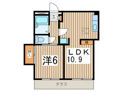 セトルフラット戸塚(1LDK/1階)の間取り写真
