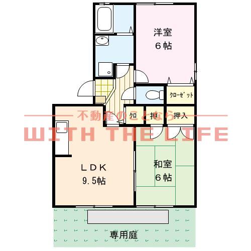 シャンポール(2LDK/1階)の間取り写真