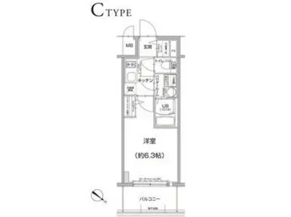 エスリードザ・ランドマーク神戸(1K/11階)の間取り写真
