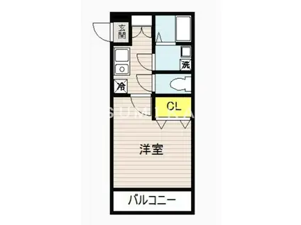 パインウエスト(1K/3階)の間取り写真