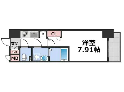 アーデン谷町(1K/6階)の間取り写真