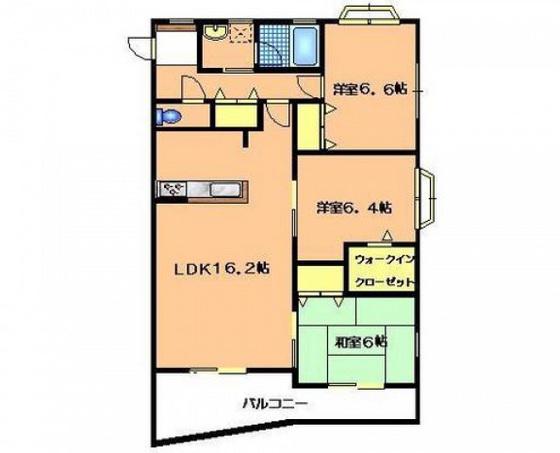 VERDURE川内(3LDK/3階)の間取り写真
