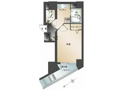 エンクレスト平尾(1K/4階)の間取り写真