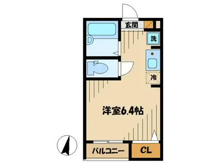 MELDIA新百合ケ丘(ワンルーム/1階)の間取り写真