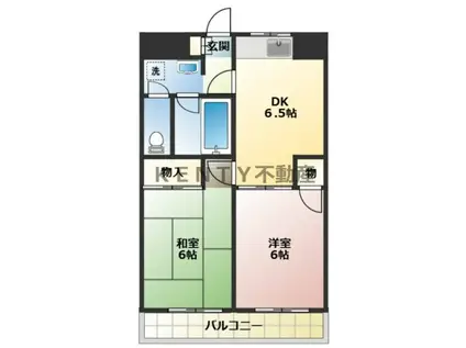 廣瀬ハイツ(2DK/3階)の間取り写真