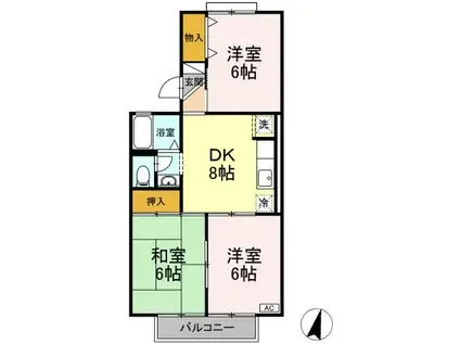 コーポ池まち花やしき(3DK/1階)の間取り写真