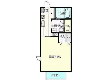 バリュージュ・ユーC棟(1K/2階)の間取り写真