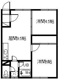 コーポ優栄 A.B棟(2DK/2階)の間取り写真