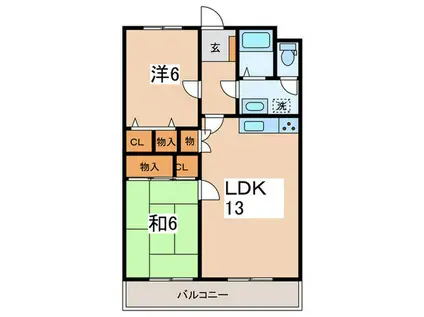 CERES IWAHARA(2LDK/1階)の間取り写真