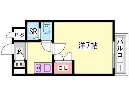 プレアール姫路龍野町(1K/6階)の間取り写真