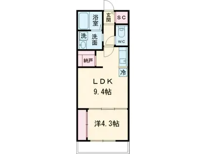 MAISON MEGUMI(1LDK/1階)の間取り写真