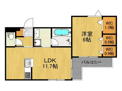 下小田中1丁目メゾン(1LDK/2階)の間取り写真