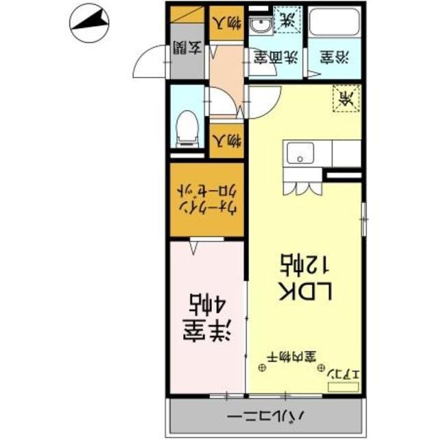 クレール市川(1LDK/2階)の間取り写真