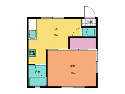 フジハイツ(1DK/1階)の間取り写真