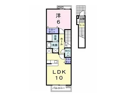 サニーヴィラ(1LDK/2階)の間取り写真