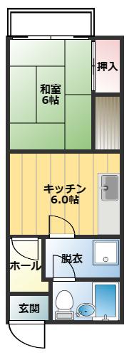 コーポM(1DK/2階)の間取り写真