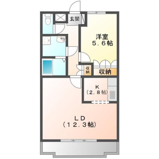 GREEN HILLS(1LDK/1階)の間取り写真