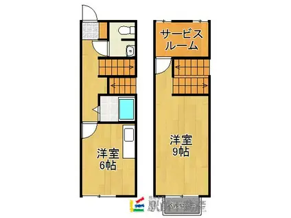 テラス・デュオ・一番館(1SDK/1階)の間取り写真