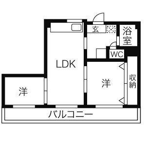 高島グリーンハイツ(2LDK/3階)の間取り写真