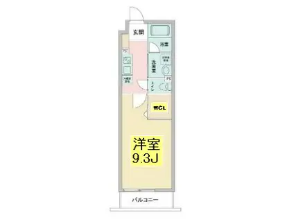 レオ四拾八番館(1K/2階)の間取り写真
