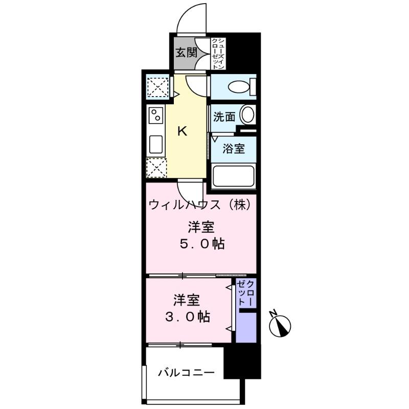 ARTIZA堺(2K/8階)の間取り写真
