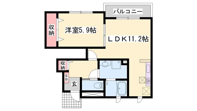ライラック グレース(1LDK/1階)の間取り写真
