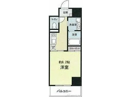 ドゥーエ本庄(1K/9階)の間取り写真