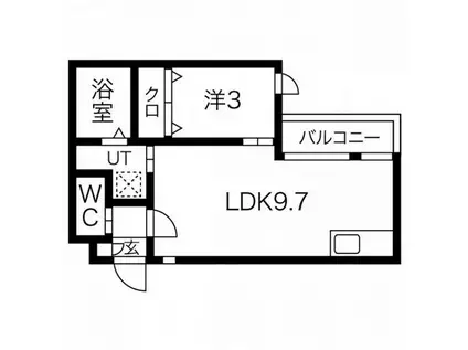 WARREN MORIMAKITOWN II(1LDK/3階)の間取り写真