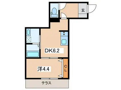 黒部共同工事(1DK/1階)の間取り写真