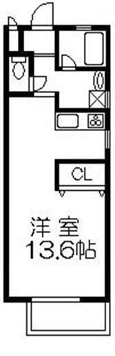 ハイムコスタ(ワンルーム/1階)の間取り写真
