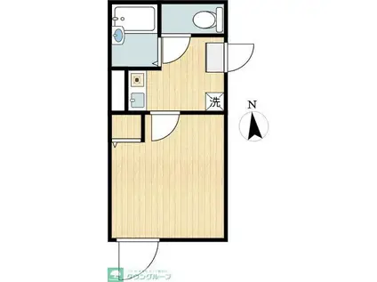 ラフィネ竹の塚(1K/2階)の間取り写真