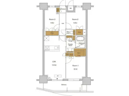 RJRプレシア東十条ガーデン(3LDK/10階)の間取り写真