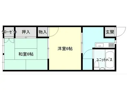 フラワーハイツ(2K/1階)の間取り写真